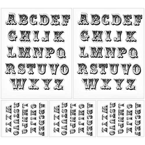 Cloimei Sellos de goma transparentes del alfabeto para álbum de recortes, diario, fabricación de tarjetas y proyectos de manualidades, sellos de letras reutilizables, 5 uds.