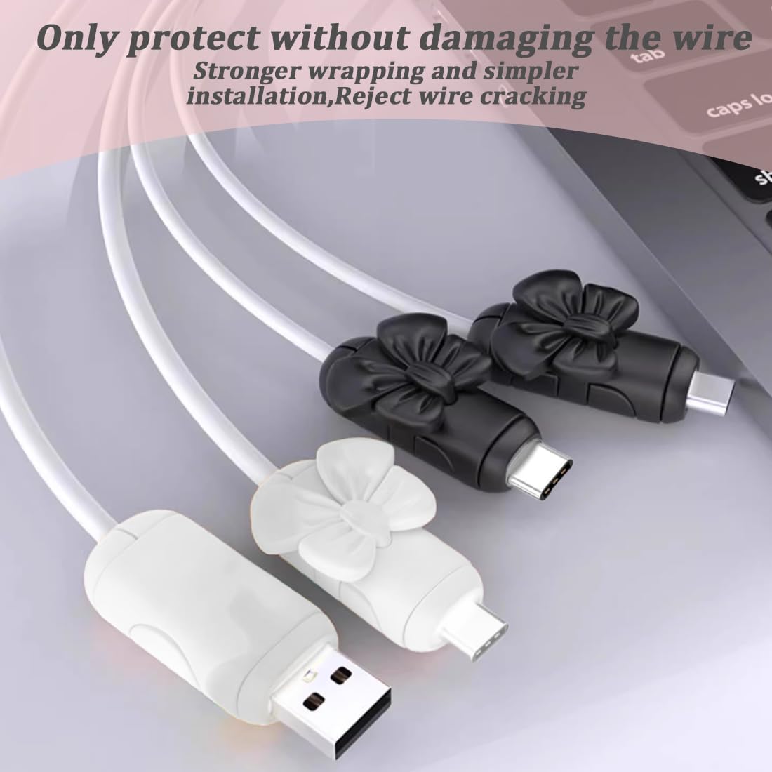 Salvacavi per Caricabatterie, 2 Paia Cable Protector,Copertura Protettiva per Cavi, Salvacavo per Caricabatterie, Flessibile Silicone Micro USB Protector