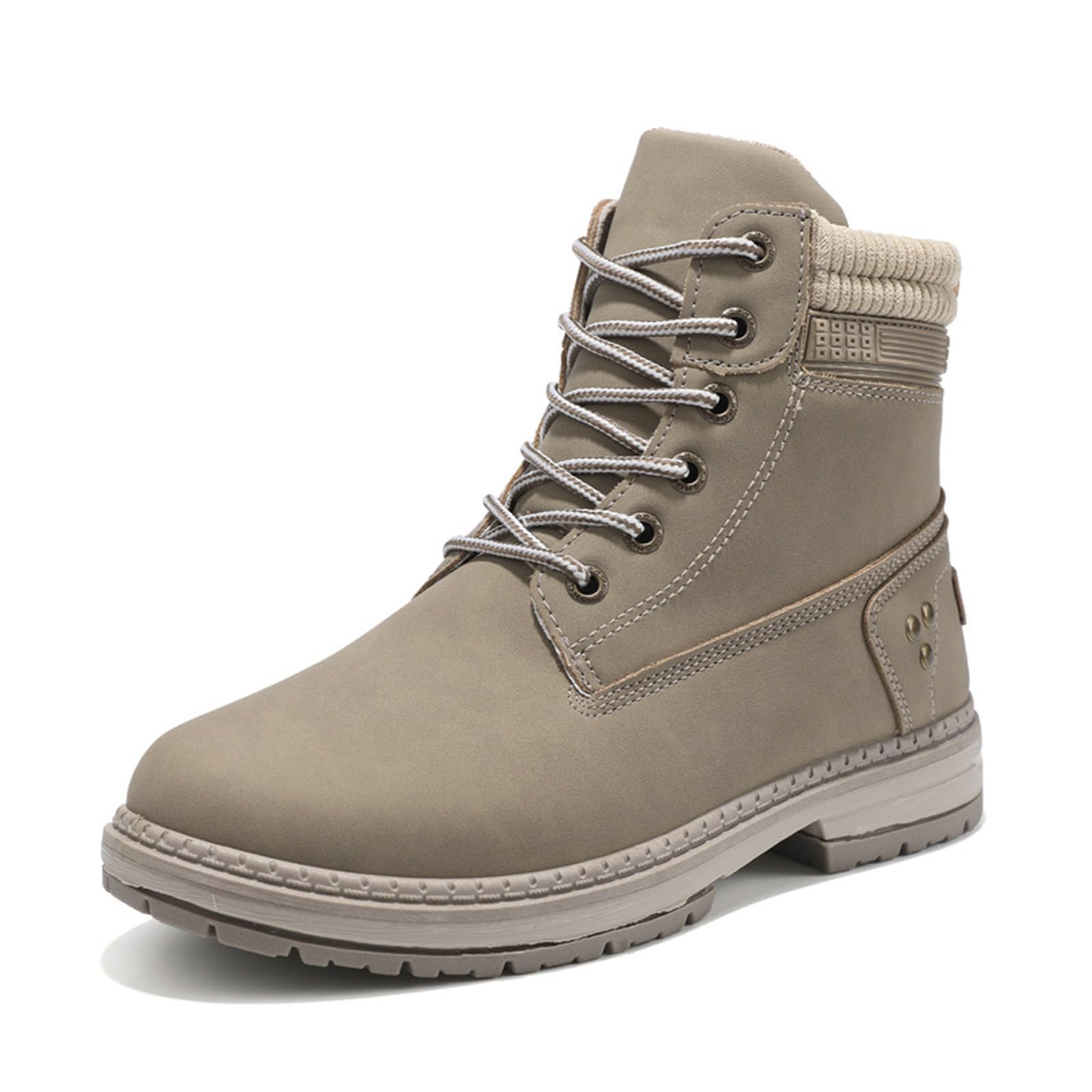 Generisch 2025 Mujer Casual Color sólido Exterior Senderismo Estilo de Trabajo Botines con Punta Redonda Botas Cortas Zapatos de Tacón Alto Zapatos Mujer Rojo