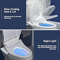 Vista 4 de ZMJH 236 Asiento de inodoro con bidé alargado - Agua caliente sin fin, asiento calentado y lavado en remolino, limpieza doble delantera/trasera