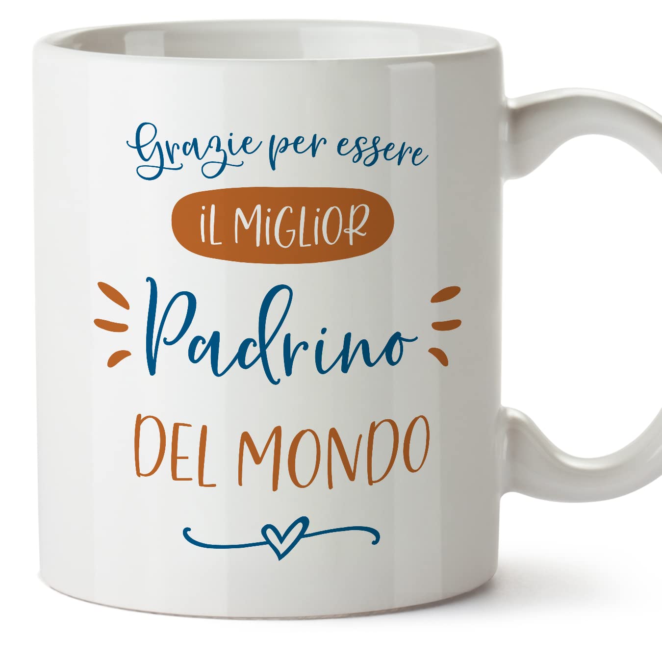 MUGFFINS Godfather Mug - in Italian - Grazie Migliore FAMIGLIA - Funny Gift - Ceramic 11oz Mug โ image 1