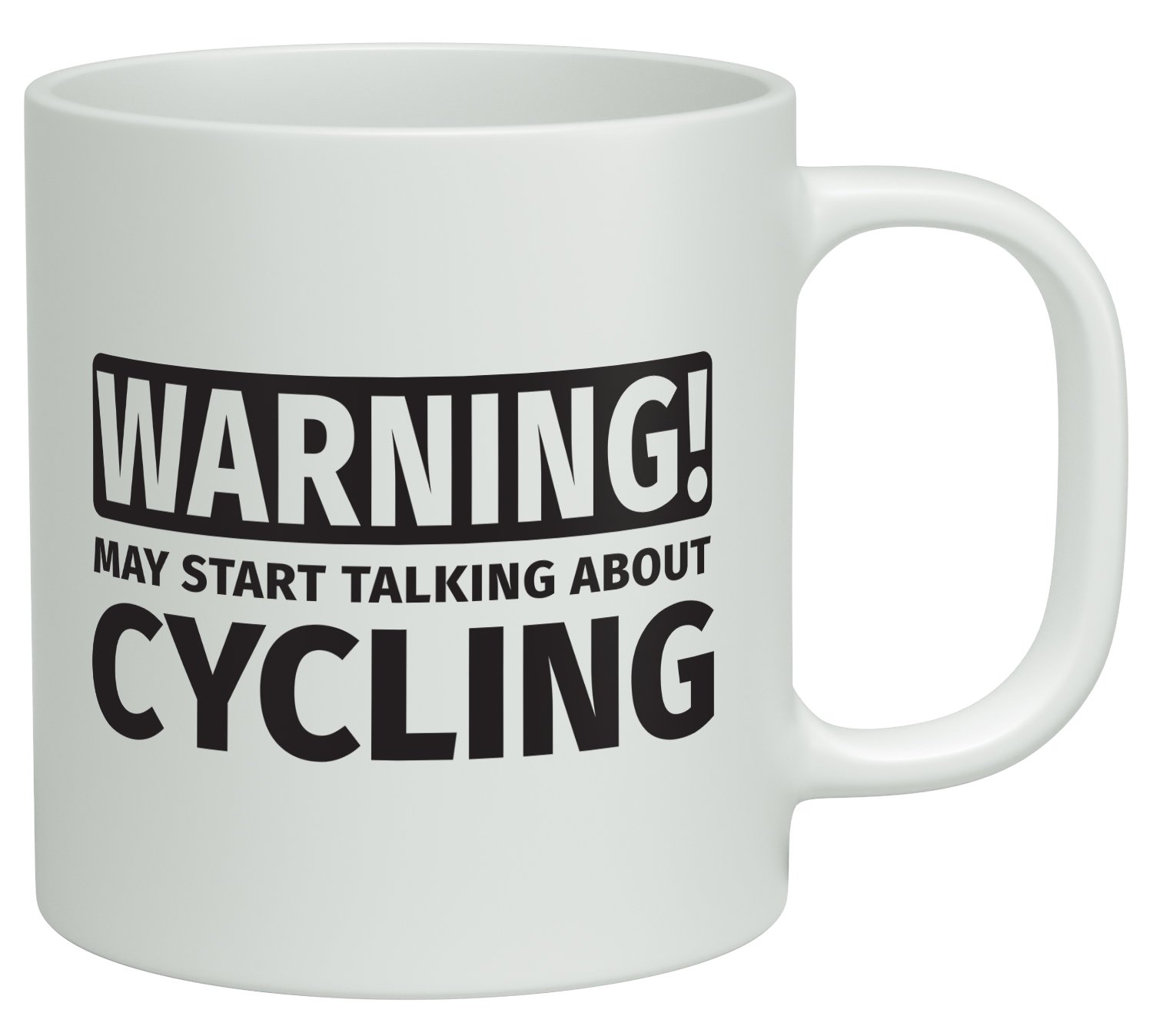 Shopagift Warning May Start Talking about Cycling White 10oz Novelty Gift Mug Cup