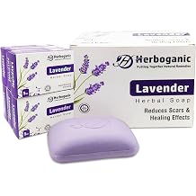 HERBOGANIC Lavender Soap - Natural Vegan Bar Soap for Moisturizing, Soothing, and Relaxing - Gentle Lavender Soap for Dry and Oily Skin Types5oz Pack of 6