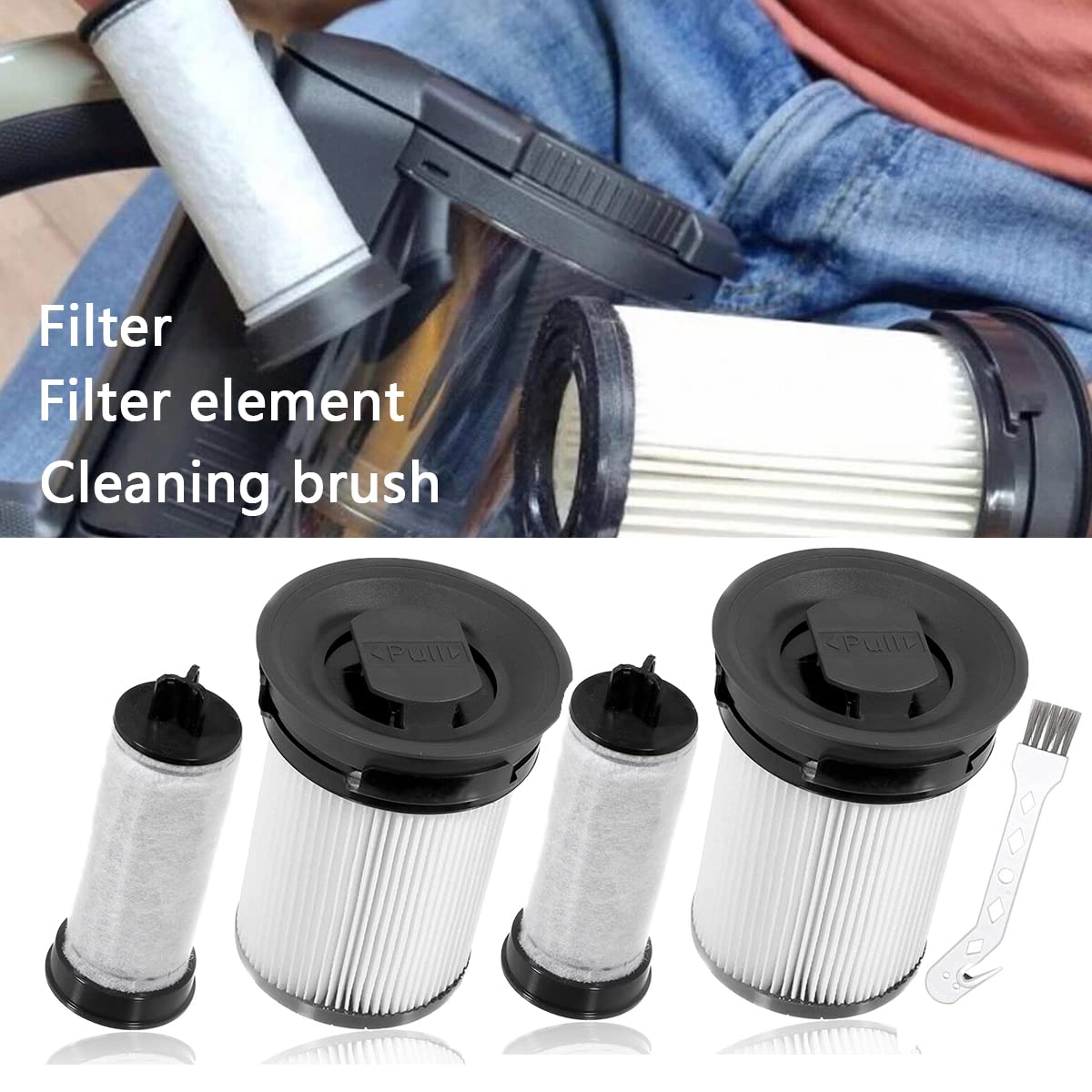 Kit Filtri Di Ricambio Lavabili Per Aspirapolvere Black+Decker CUA525BH E CUA625BH – Filtro A Rete E Prefiltro, Manutenzione Facile