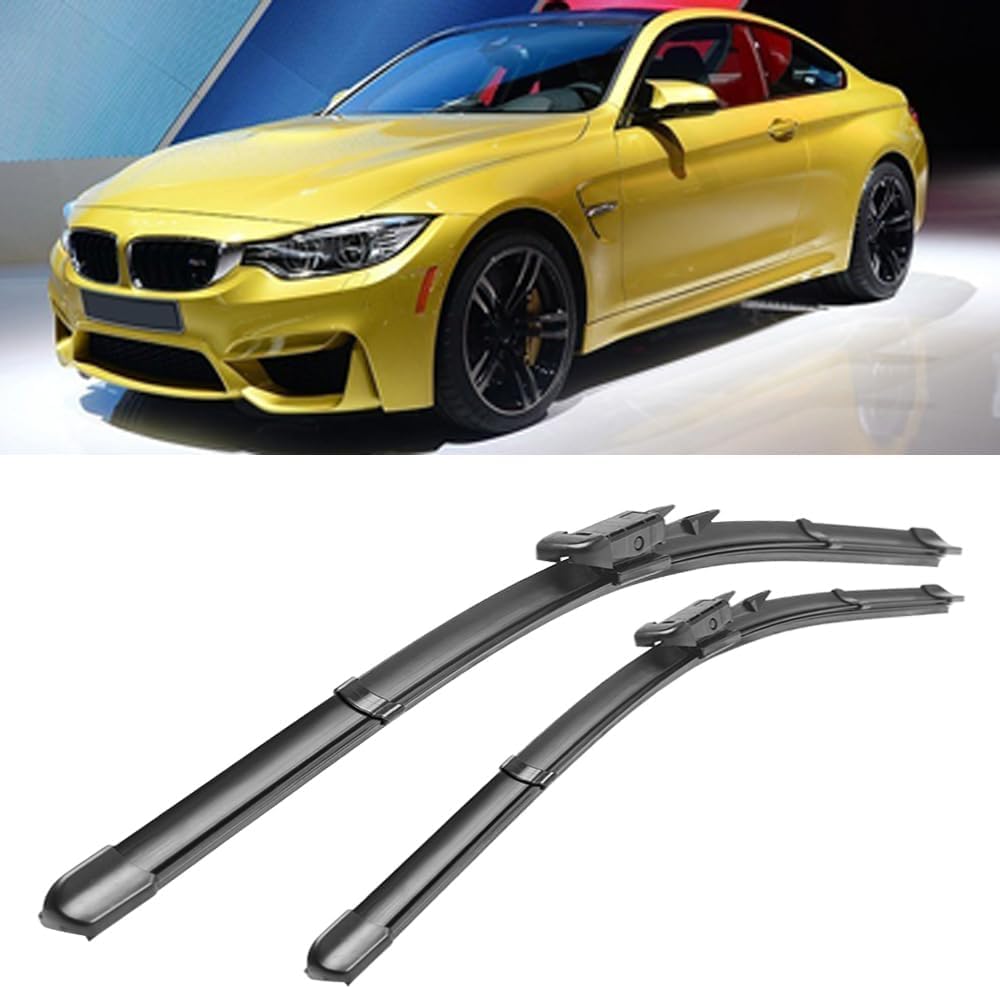 RESKIU Car Front Windshield Wiper Blade Set Replacement for BMW M4 F82 2014-2019, All Season Windscreen Wipers Quiet Easy Installation
