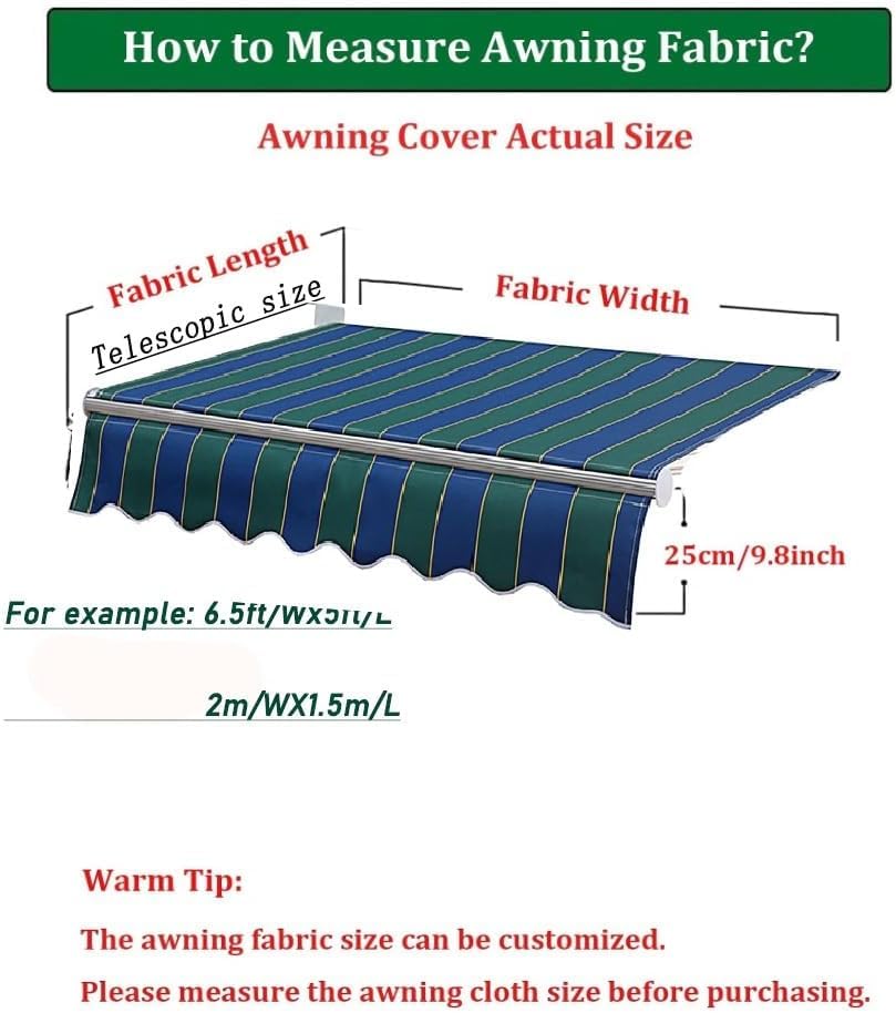 Cubierta protectora impermeable para toldo de patio terraza 7x4m red 8