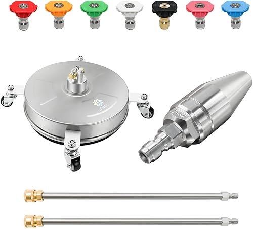 JANZ Limpiador de superficies de 14 pulgadas, boquilla turbo y 7 puntas de boquilla