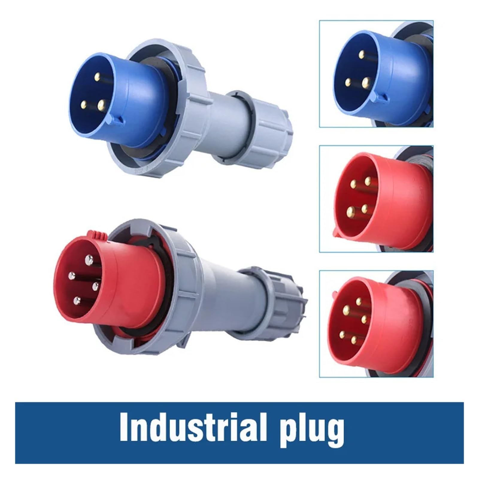 1pc IP67 Waterproof Industrial Plug and Socket 16A 32A 63A 125A Wall Mounted Socket Panel Mounted Coupler 220V — view 3