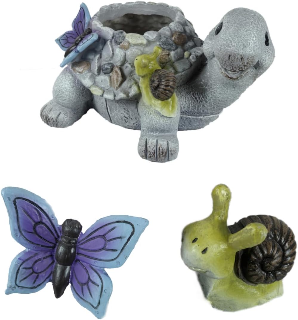 Cute Turtle Succulent Pot with Drainage Hole,Resin Animal Planters Turtle Statue Decor,Indoor Plant Pots Cactus Flower Pot for Home Decor and Office Desk Decoration or Outdoor Garden Decoration
