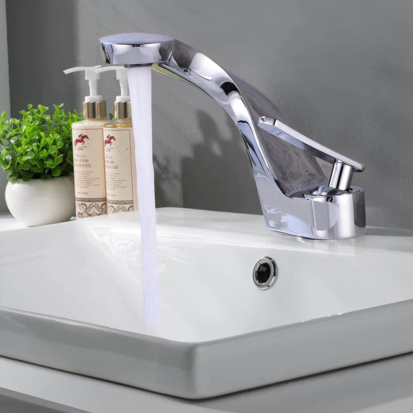 Grifo monomando para lavabo, cromado, grifo monomando