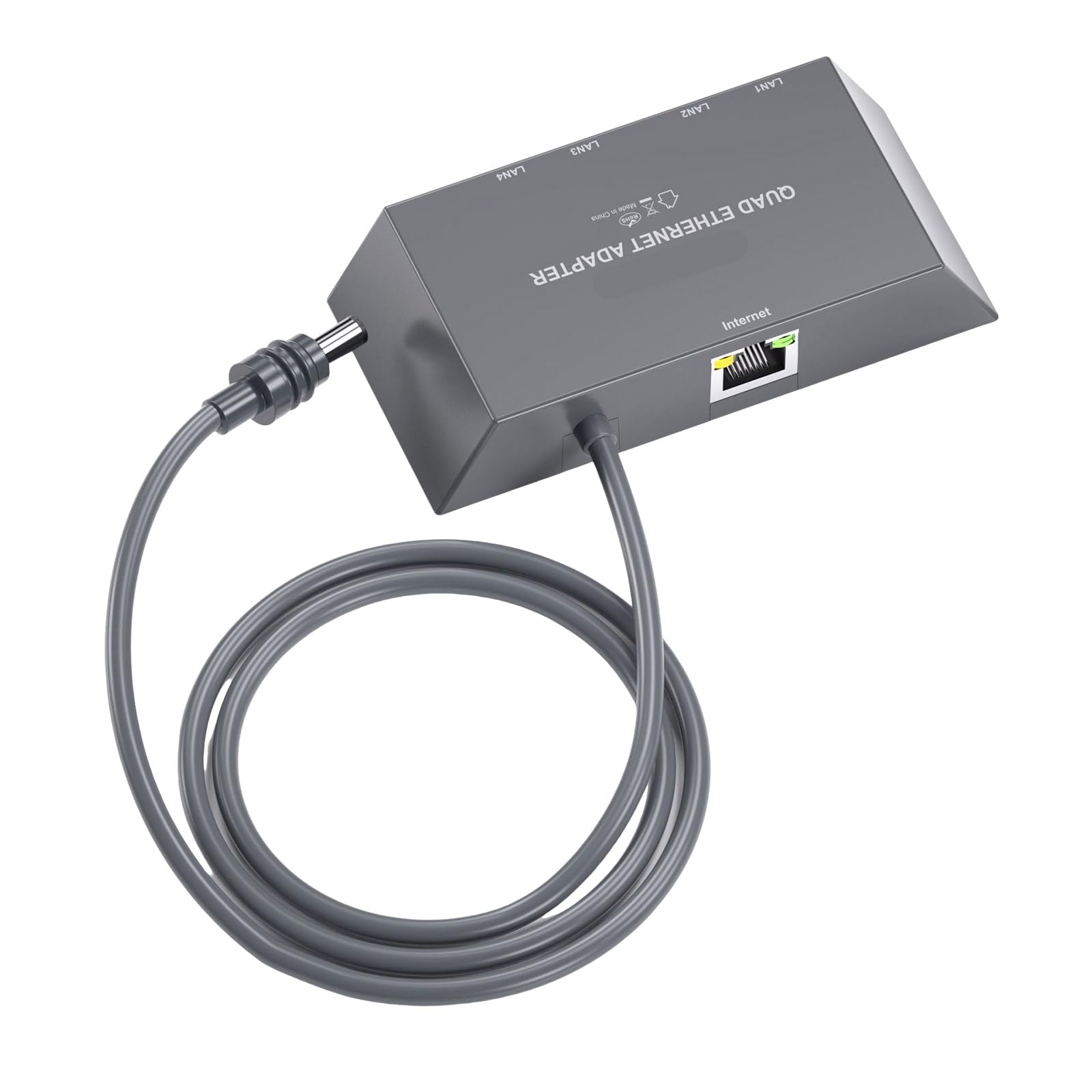 Adattatore multiplo con cavo, 4 porte Gigabit, configurazioni facili per streaming Internet stabile e estensione Ethernet di gioco