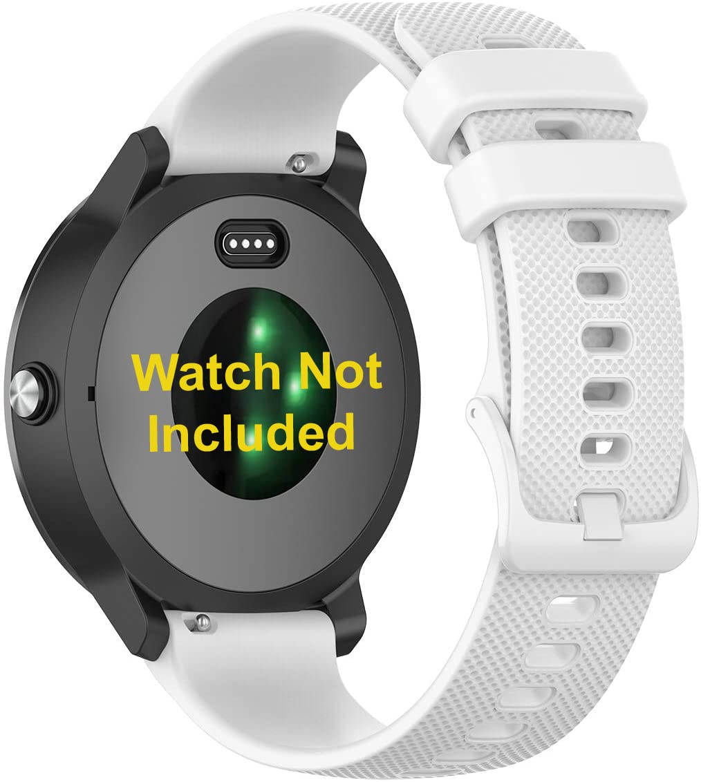 Zitel Bands Compatible with Garmin Forerunner 245 245 Music, 645 645 Music, 55 158, Vivoactive 3, Venu Sq, Vivomove HR, Approach S40/S42/S12 - Soft Silicone 20mm Strap (White) (B09Q1N6SJ3) Amazon Price History, Amazon Price Tracker
