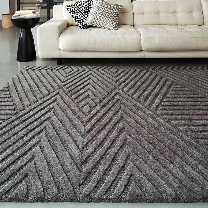 Image of Soft Pure Woolen Modern Collection Tufted Carpet for Living Room,Bedroom'Kitchen and Hall (5 X 8) Feet