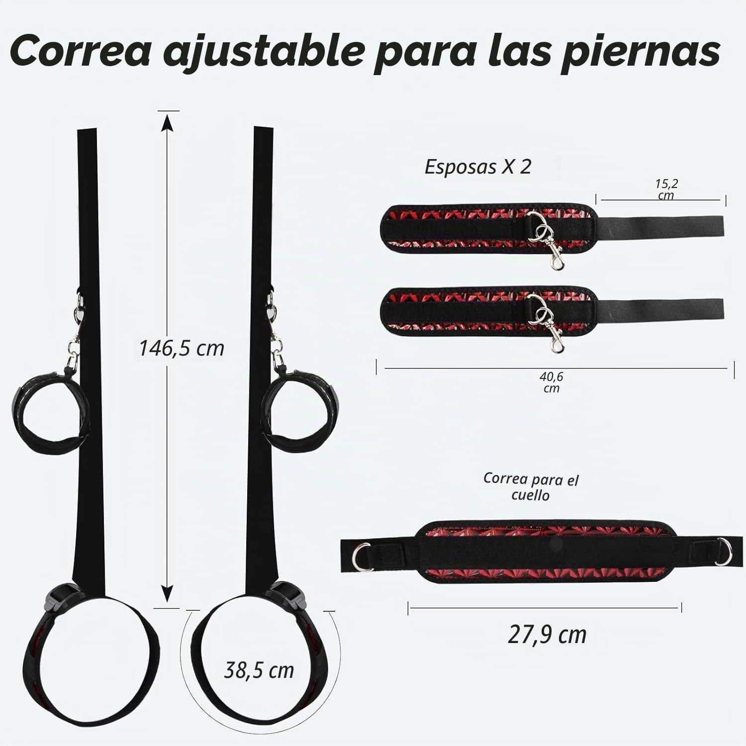 Sex Toys - Cojín de posición con correa de piel para bondage, muebles de rampa sexual para parejas de apoyo de posición profunda, arnés sexual para muslos y grilletes ajustables para mujeres y hombres