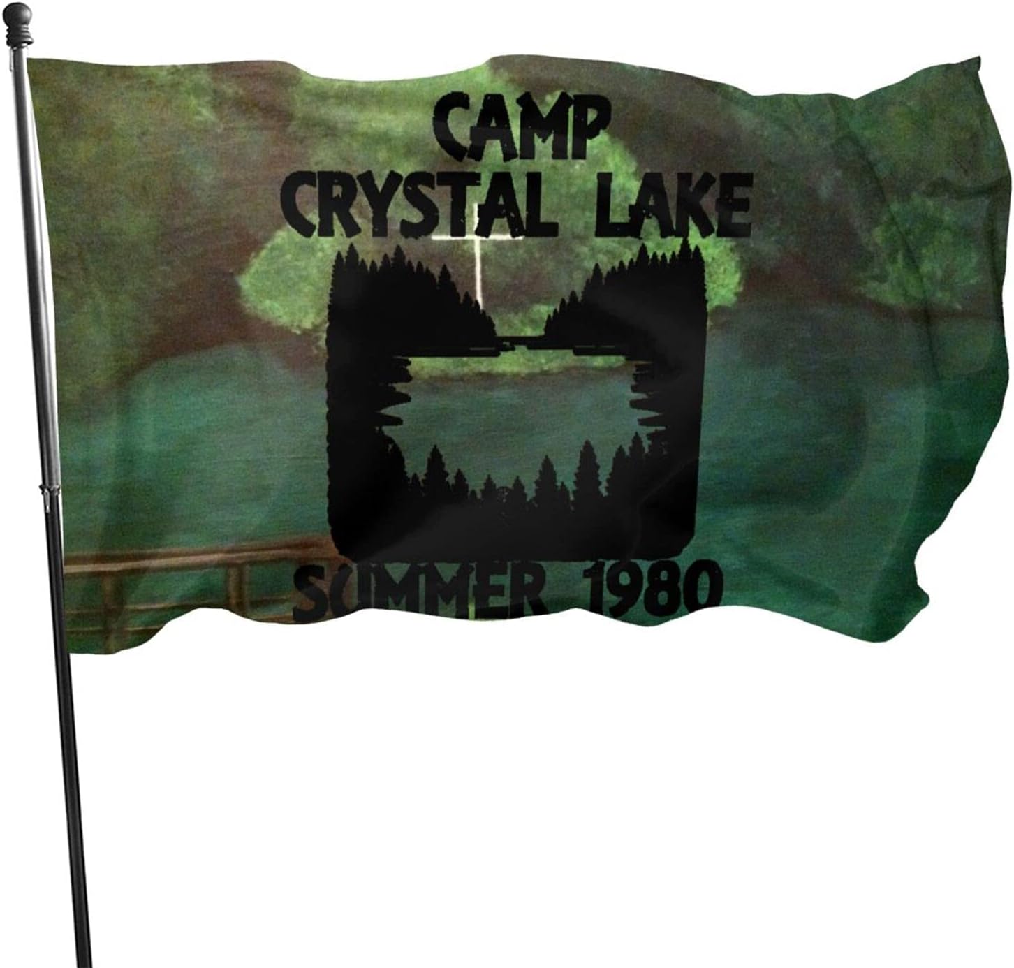 LINGF Camp Crystal+Lake Garden Flag 4x6 ft Banners Double-Sided Flags Outdoor Yard Flag for Party Decoration