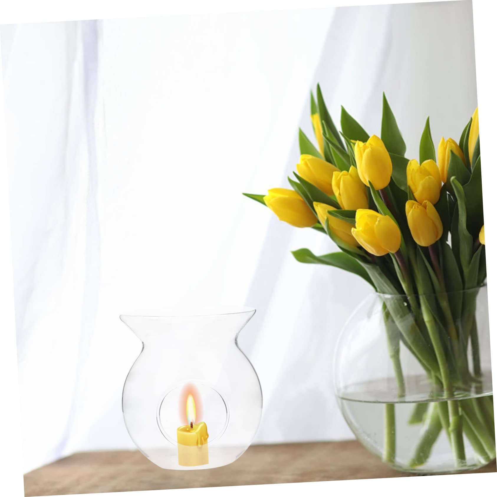 Cabilock Centerpiece for Table Candle Warmer Glass Candle Holder Tealight Candle Holder Creative Candle Holders Tealight Candles Scented Tealight Wax Warmer Oil Burner Wax Melt Warmer