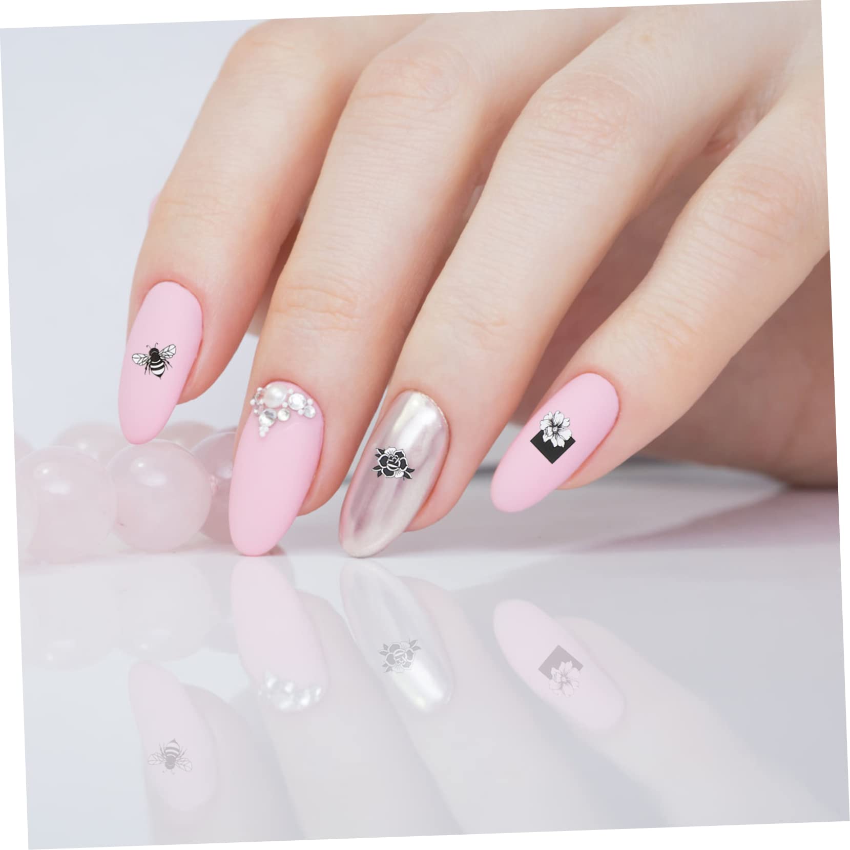 PACKOVE 5 Set Adesivi Per Unghie Fiori Set Stickers Manicure Per Decorazioni Unghiali Facili E Veloci Per Eventi Applicabili Su Cellulari E Altri Accessori 10 Fogli*5