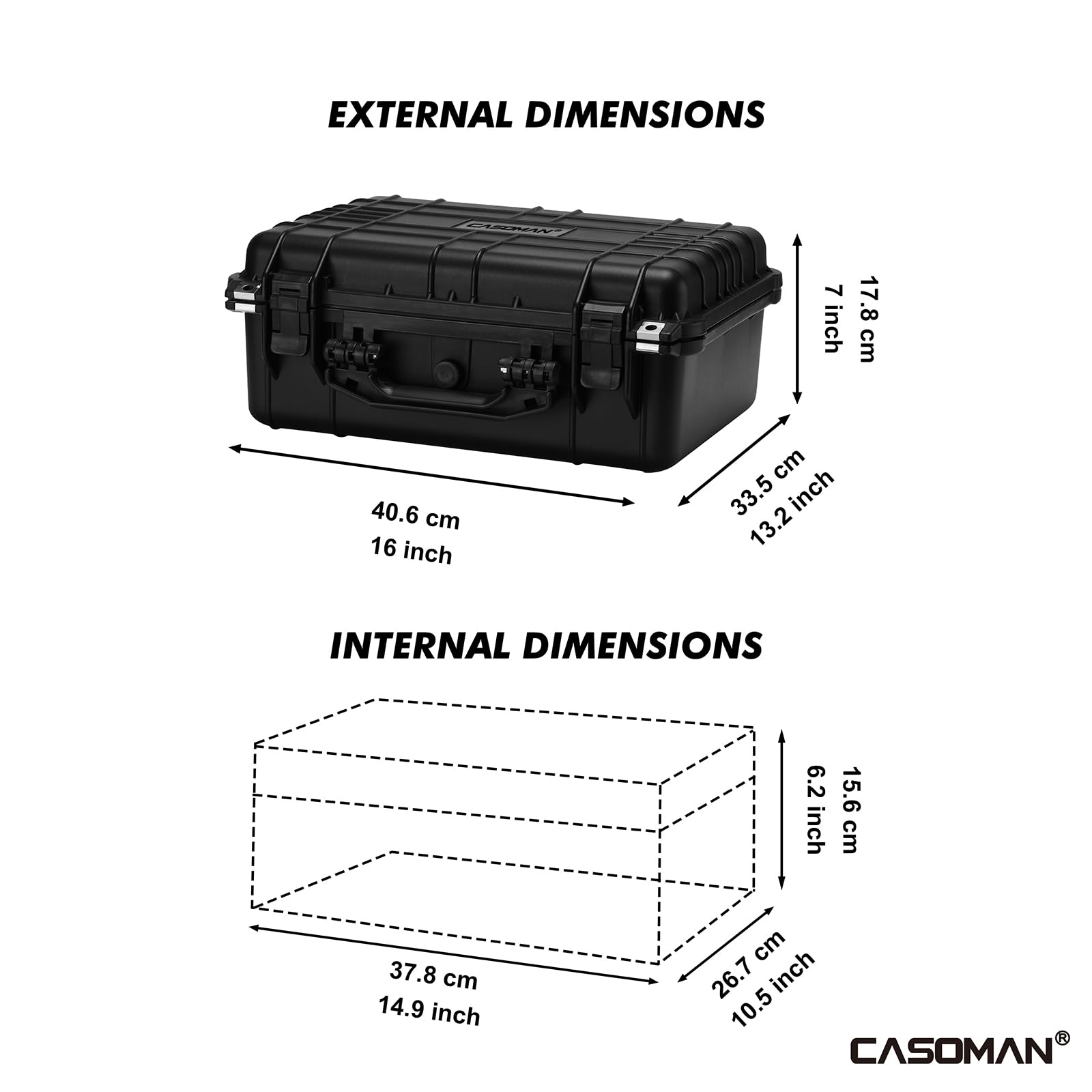 CASOMAN Funda rígida portátil Impermeable