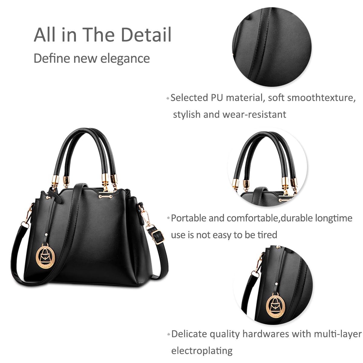 NICOLE&DORIS damskie torebki designerskie torby na ramię z górnym uchwytem, duża torba crossbody z wieloma kieszeniami dla kobiet, torba ze skóry PU