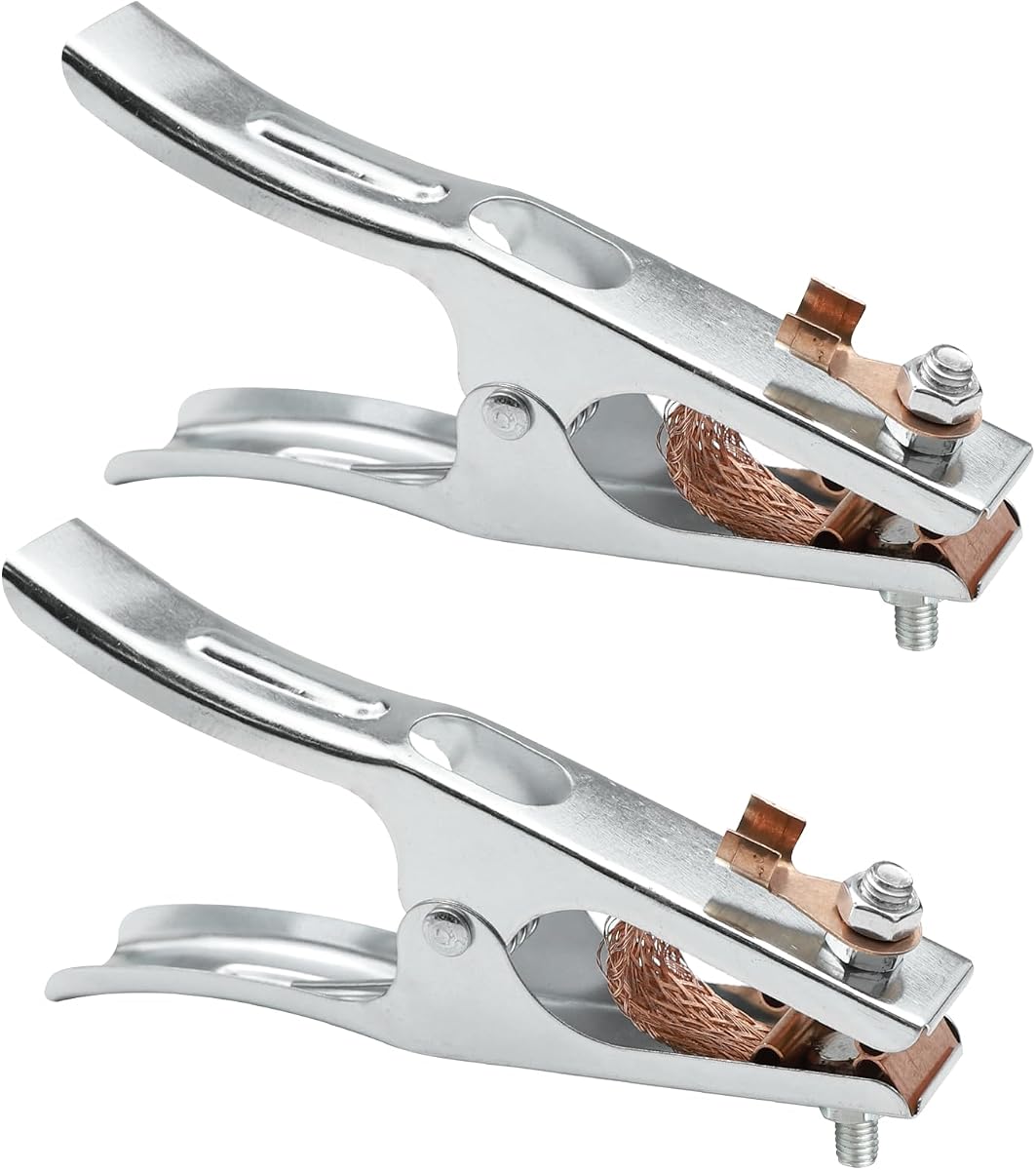 Wuyaoyao 2PCS 300A Welding Ground Clamp, Copper Welding Earth Clip for Manual Welder, Heavy Duty Welder Grounding Clamp, Universal Earth Ground Cable Clip, Professional Tools (300A)