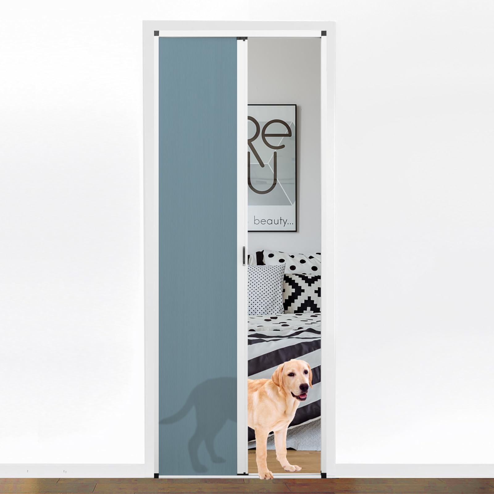 Collapsible Sliding Door – PVC Folding Room Divider For Closet, Kitchen, Bathroom (Customizable Size)