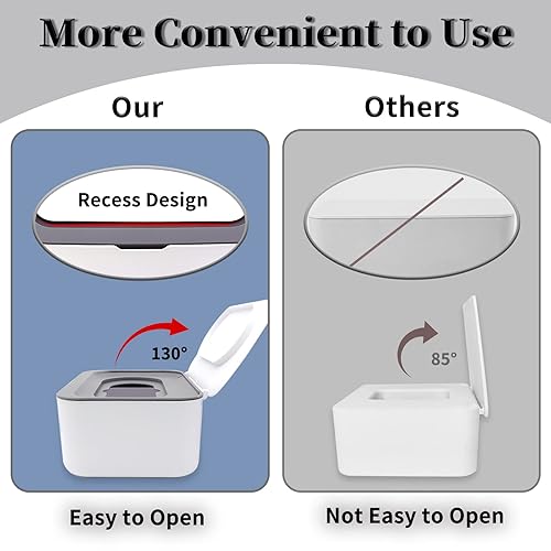 Miniatura 4 de Dispensador de toallitas para bebé, soporte para toallitas con tapa, contenedor de toallitas recargables con diseño de sellado, caja de toallitas