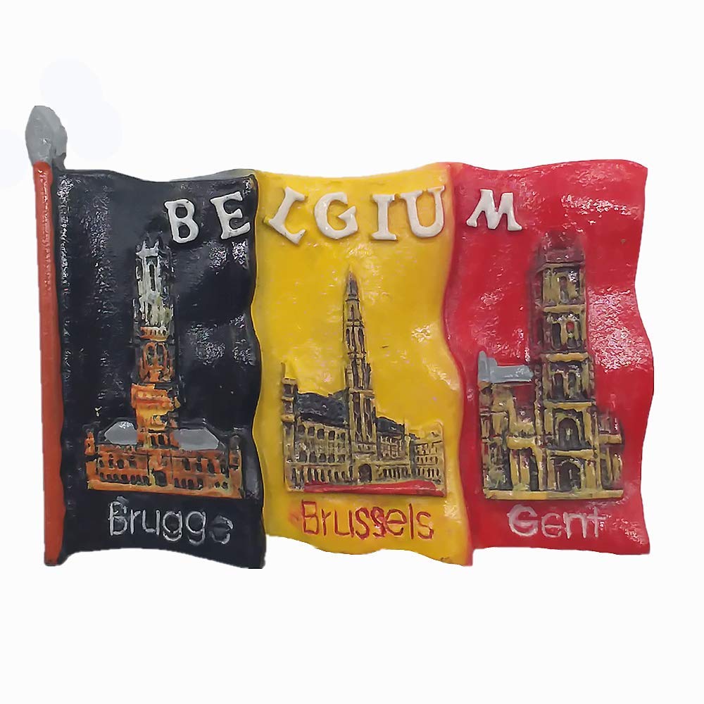 3D Bruges Ghent Brussels Belgium Fridge Magnet Tourist Souvenir Gift Collection Home & kitchen Decoration Magnetic Sticker Belgium Refrigerator Magnet