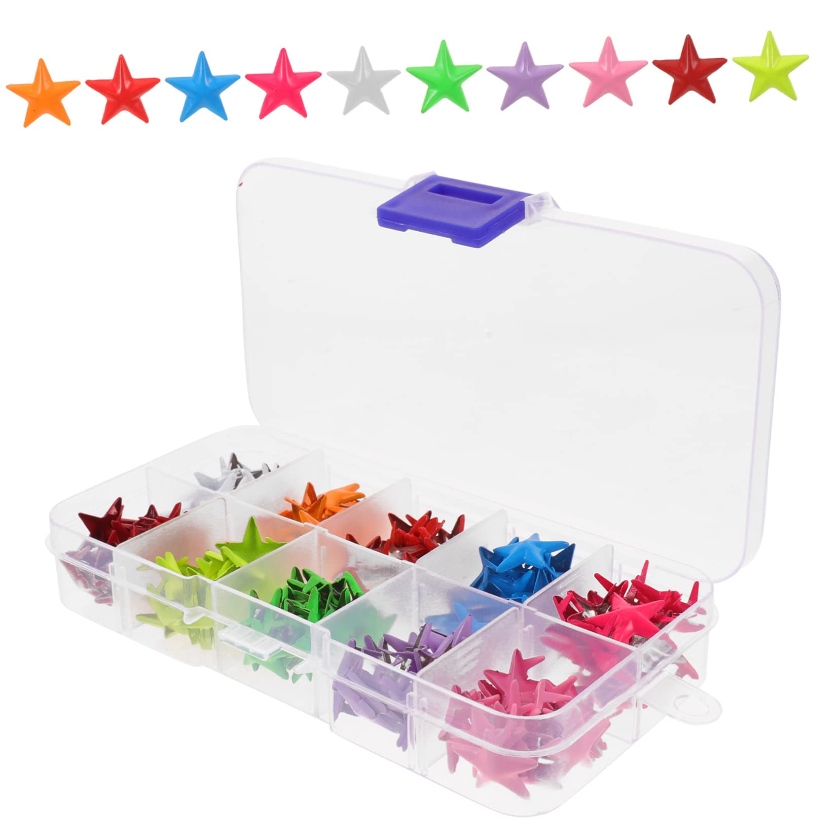 SHINEOFI 300 Piezas Clavos Estrella De Cinco Puntas Estrella De Cinco Puntas Uñas Accesorio Diy Tachuelas Para Ropa Pernos Prisioneros De Bricolaje Punk Encantos De Remache Remaches Metal