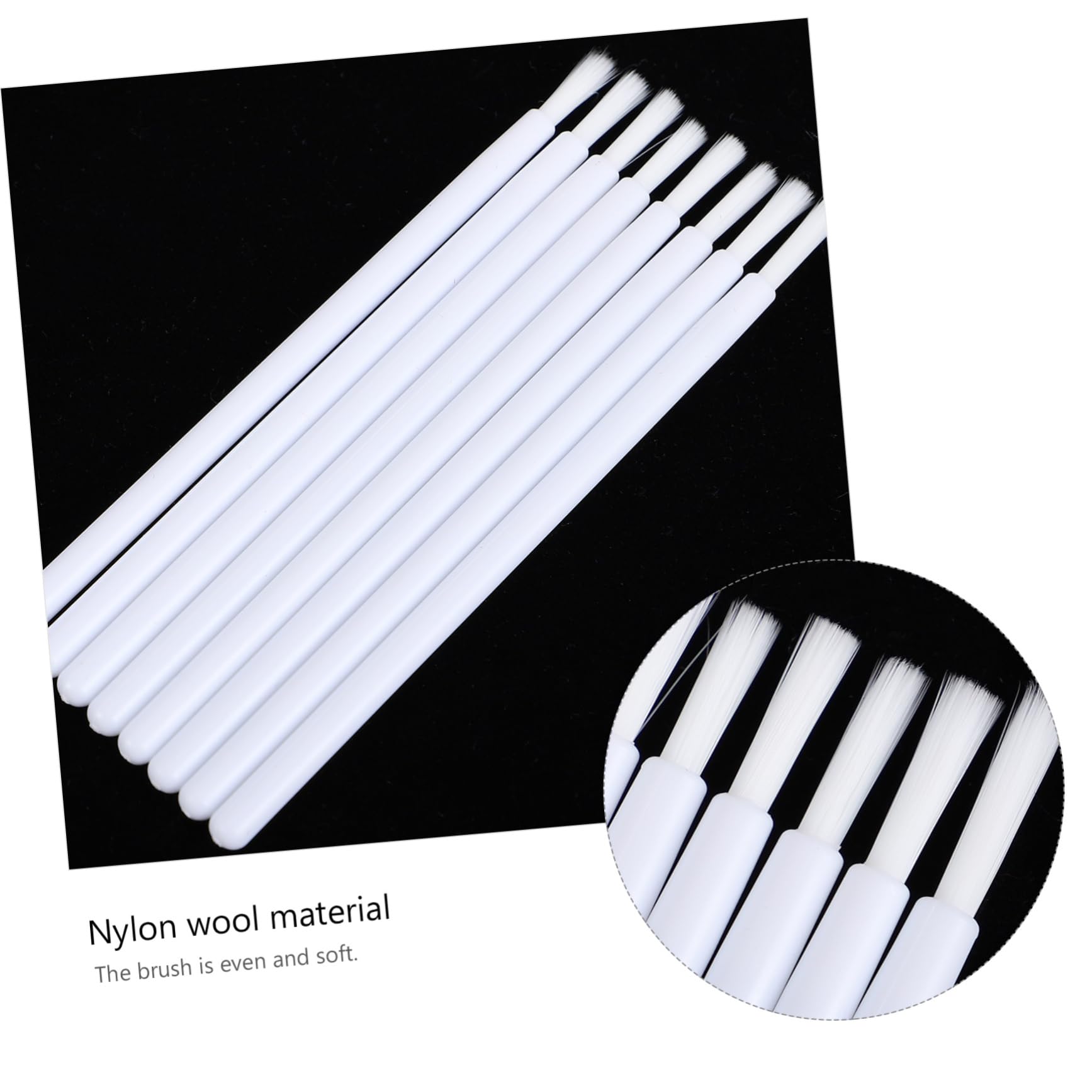 FOMIYES 100pcs Disposable Nylon Lip Brush Lipstick Lip Gloss Applicator Makeup Brush White Gloss Wands Makeup Accessories