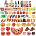 UNEEDE Play Food Set Kids Play Kitchen Food Toy 139pcs Pretend Toddler Kid Play Food Large Fake Plastic Food Toy Set Toy Kitchen Food Outdoor Plat Fast Food Item Accessories Safe for Kid, Toddler