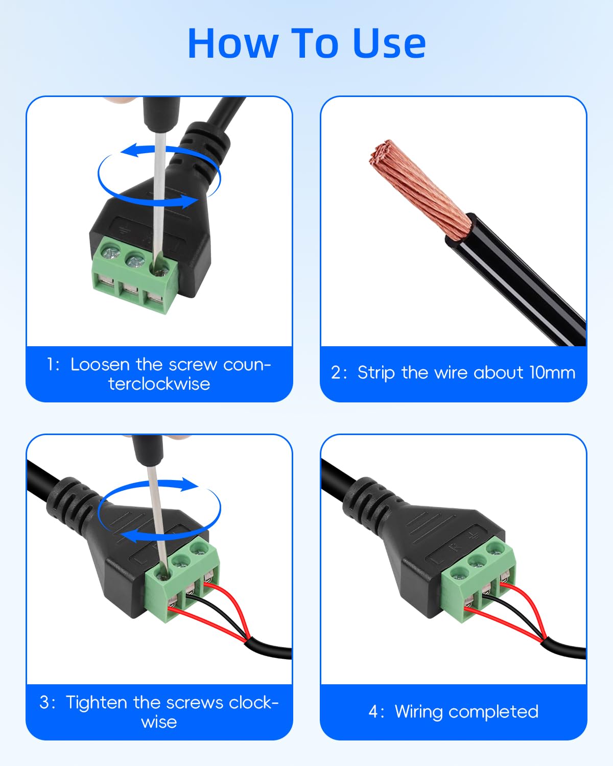 YANBORONSN XLR Male Cable to 3Pin Solderless Terminal Converter Cable,XLR Female to 3Pin Terminal Adapter Cable with Screwdriver for Speakers,Audio Equipment - Image 3