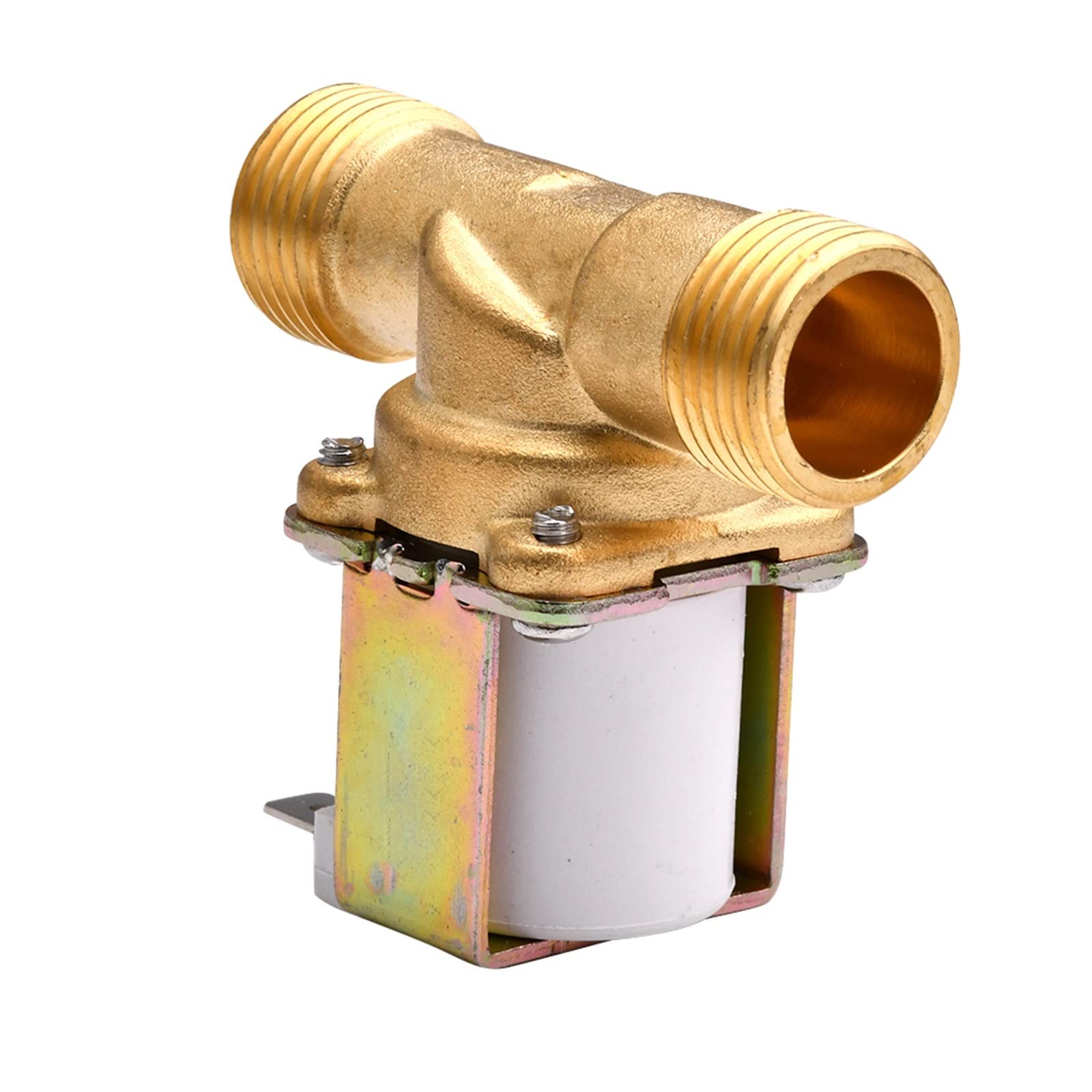 HDPHCRIUN G1/2'' Normally Close Brass Electric Solenoid Valve DC 12V 24V AC 220V Water Air Inlet Flow Switch For Solar Heater 1Pcs(DC12V 4.8W)