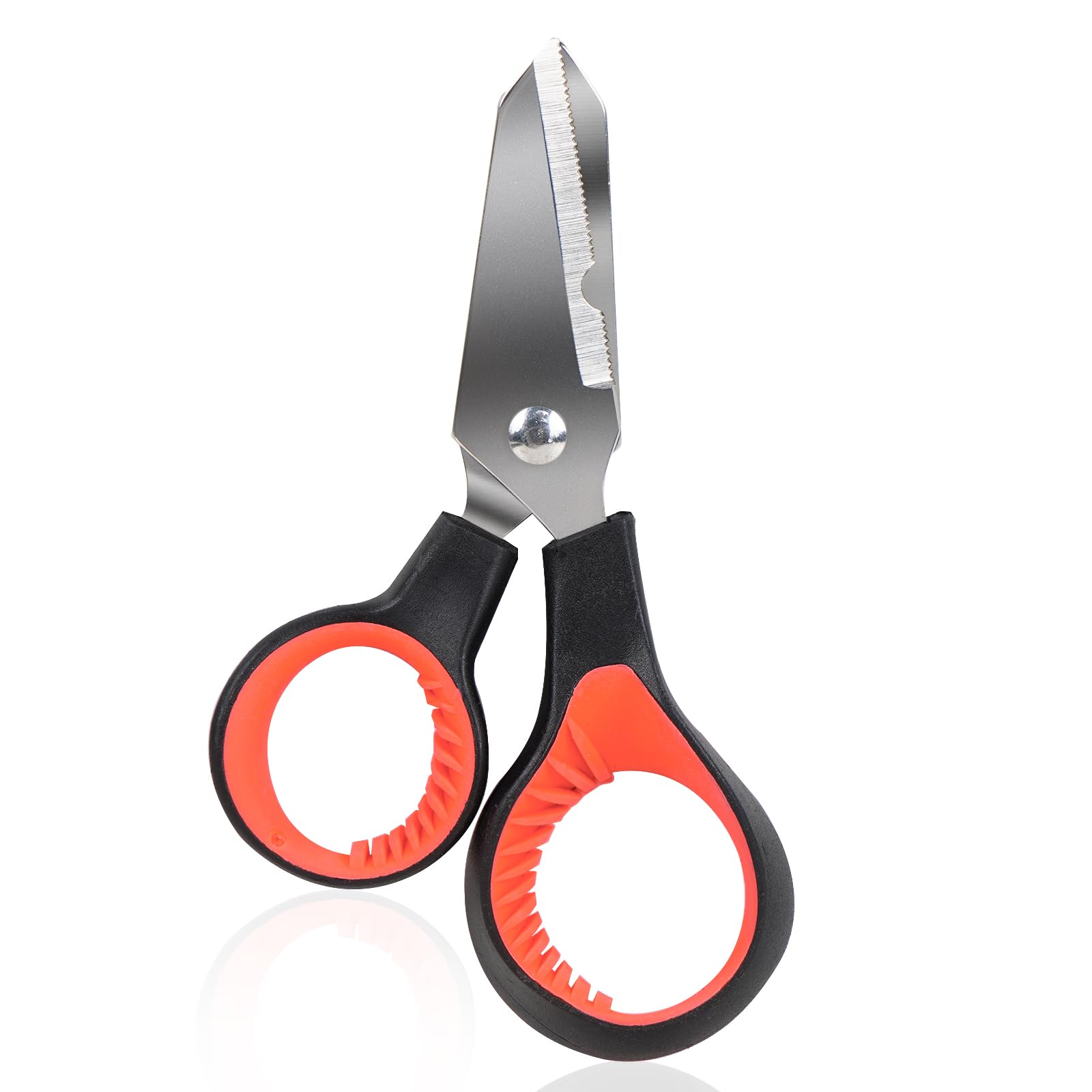 Seashark Fishing Line Scissors Braided Line Cutters Heavy Duty Non Slip Serrated Edge Scissors Saltwater Freshwater Braid Scissors (02)