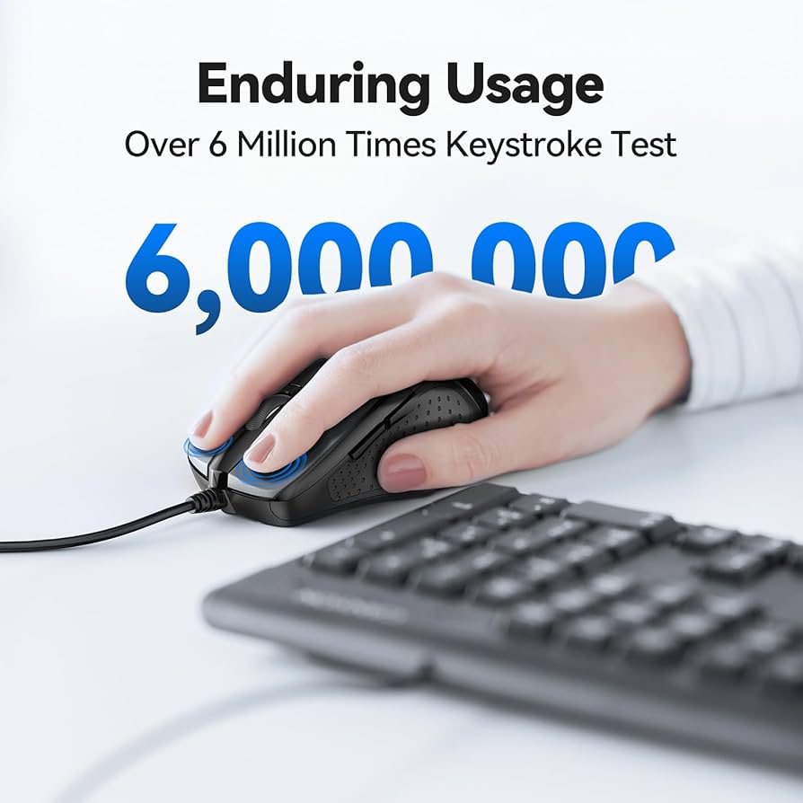 Amazon | TeckNet マウス 有線 USB接続 光学式 6ボタン(戻る・進む