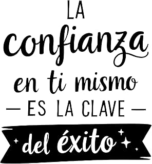 Vinilo Decorativo de Pared con Frase Motivacional en Español "La Confianza en Ti Mismo es la Clave del Éxito", Pegatina Ad...