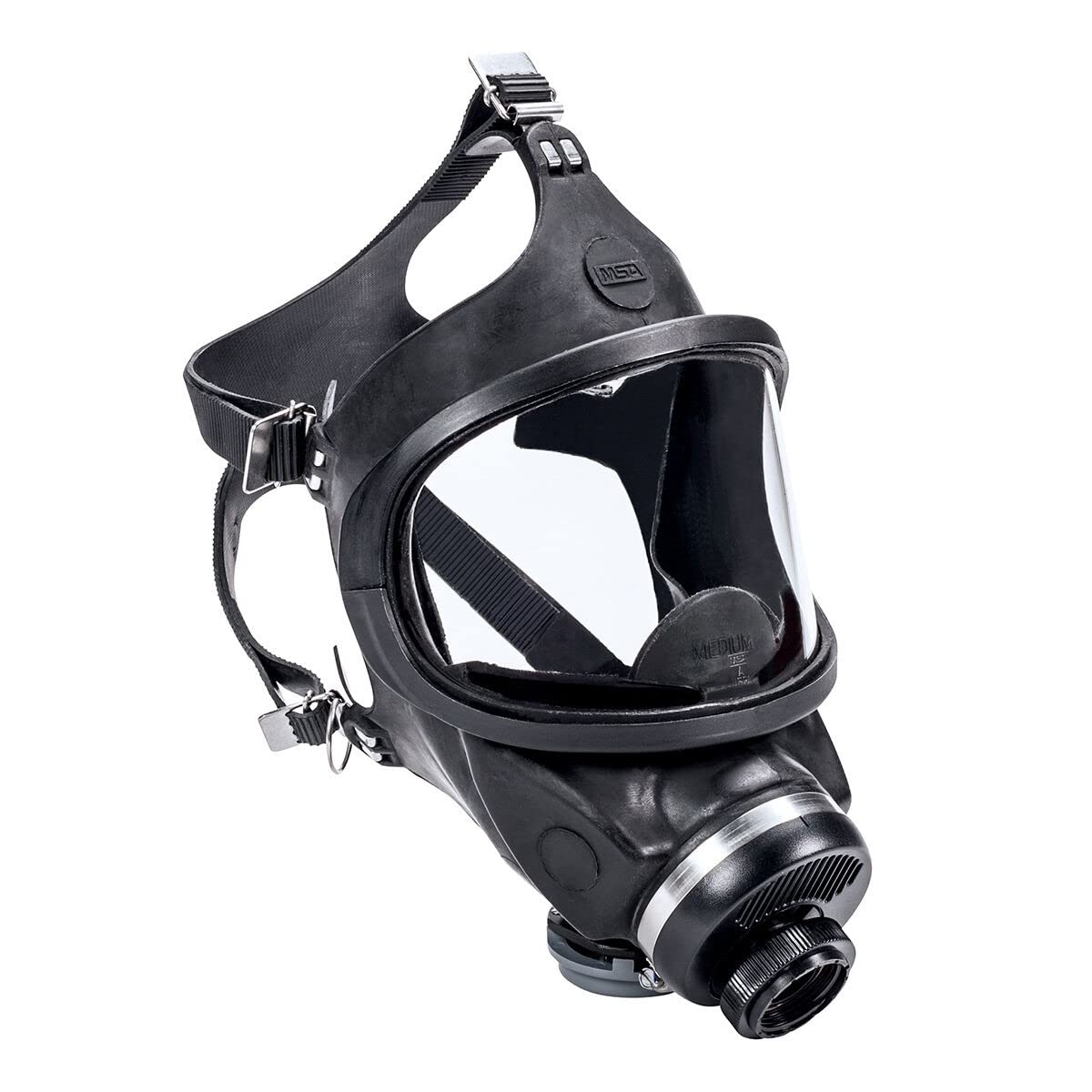 Ultravue Type "N" Gas Mask Face Piece, Hose, and Harness, Black, Made in USA — Medium