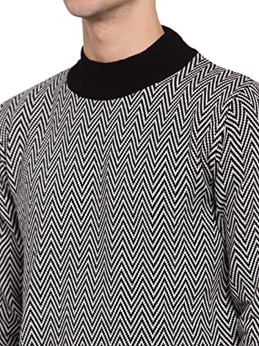 Image of Style Quotient Men Brown & Beige Chevron Pullover