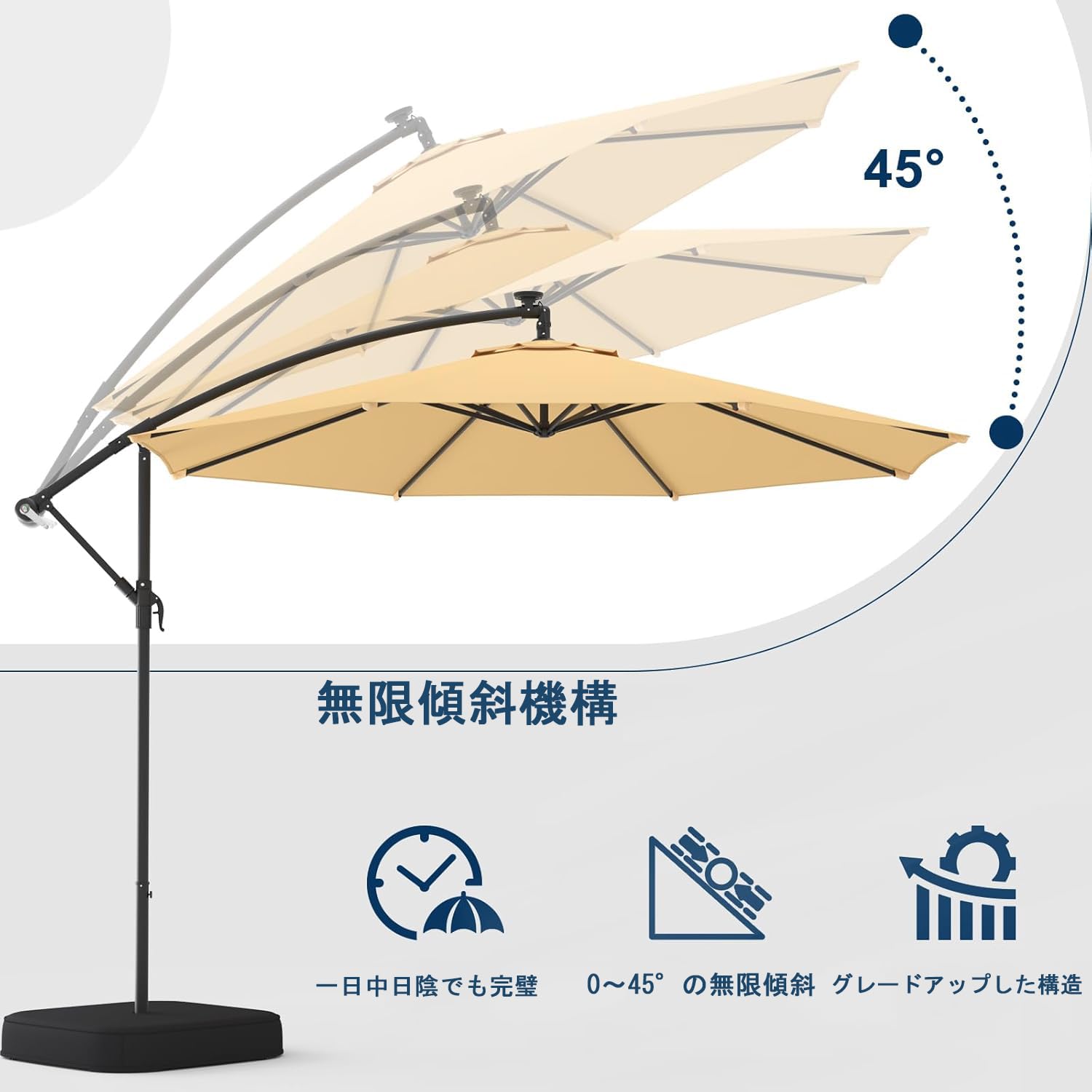 Amazon.co.jp: パラソル ガーデンパラソル 大型 風に強い 300cm この