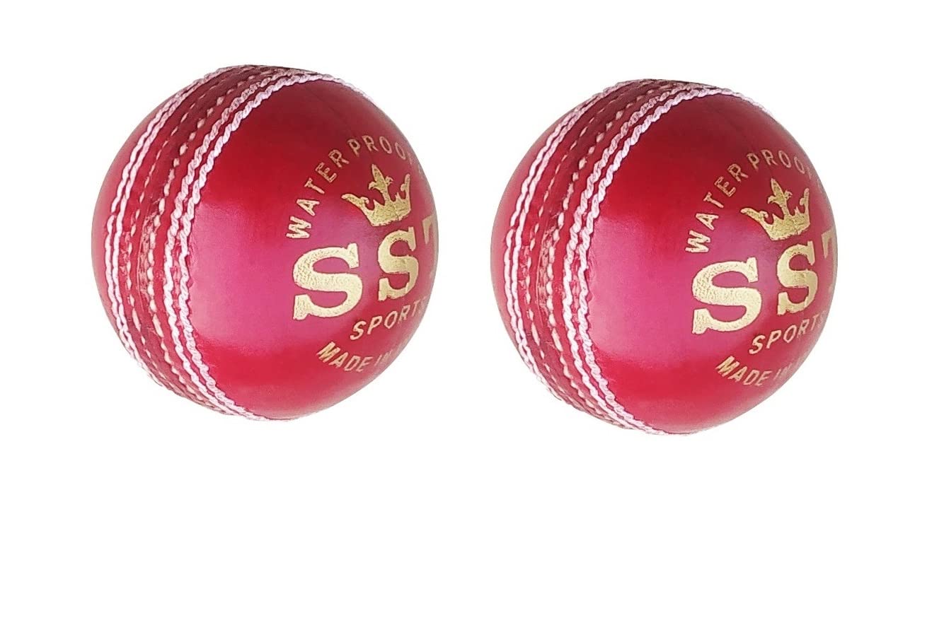 SST Leather Cricket Ball, 4 Piece Red Cricket Ball, Standard Size, Pack of 2 (Genuine 50 Overs, Test and One Day Matches) (B0B3RPBQ7R) Amazon Price History, Amazon Price Tracker