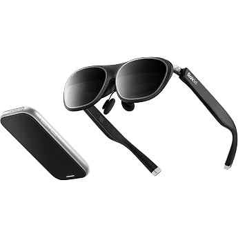 Rokid AR Spatial Black AR Glasses with Triple Display for Spatial Computing 150 50 FOV 120Hz 3DoF IPD and 0-600 Diopter Myopia Correction Access to Thousands of Apps.