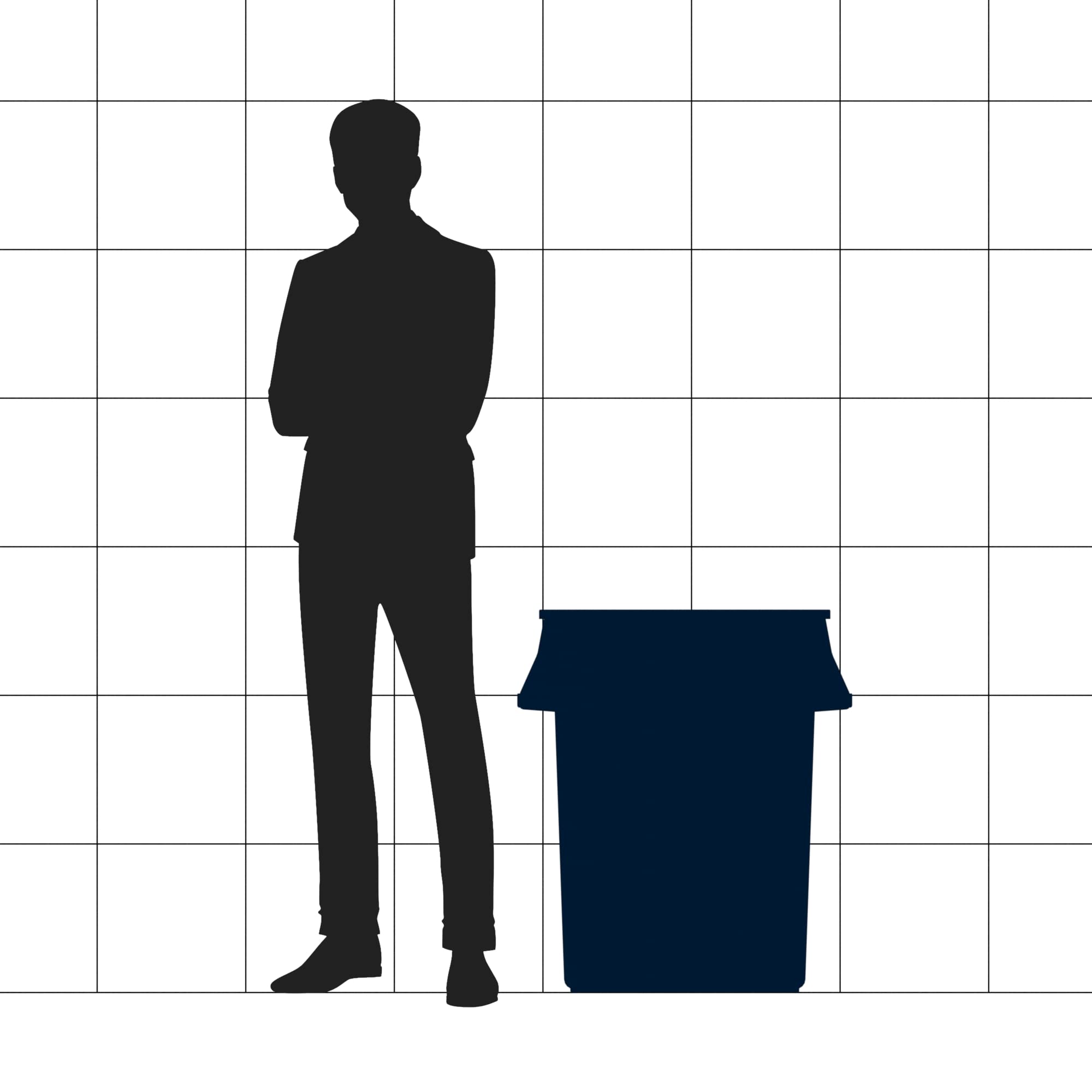 Krollen Industrial 44 Gallon Yellow Round Commercial Trash Can