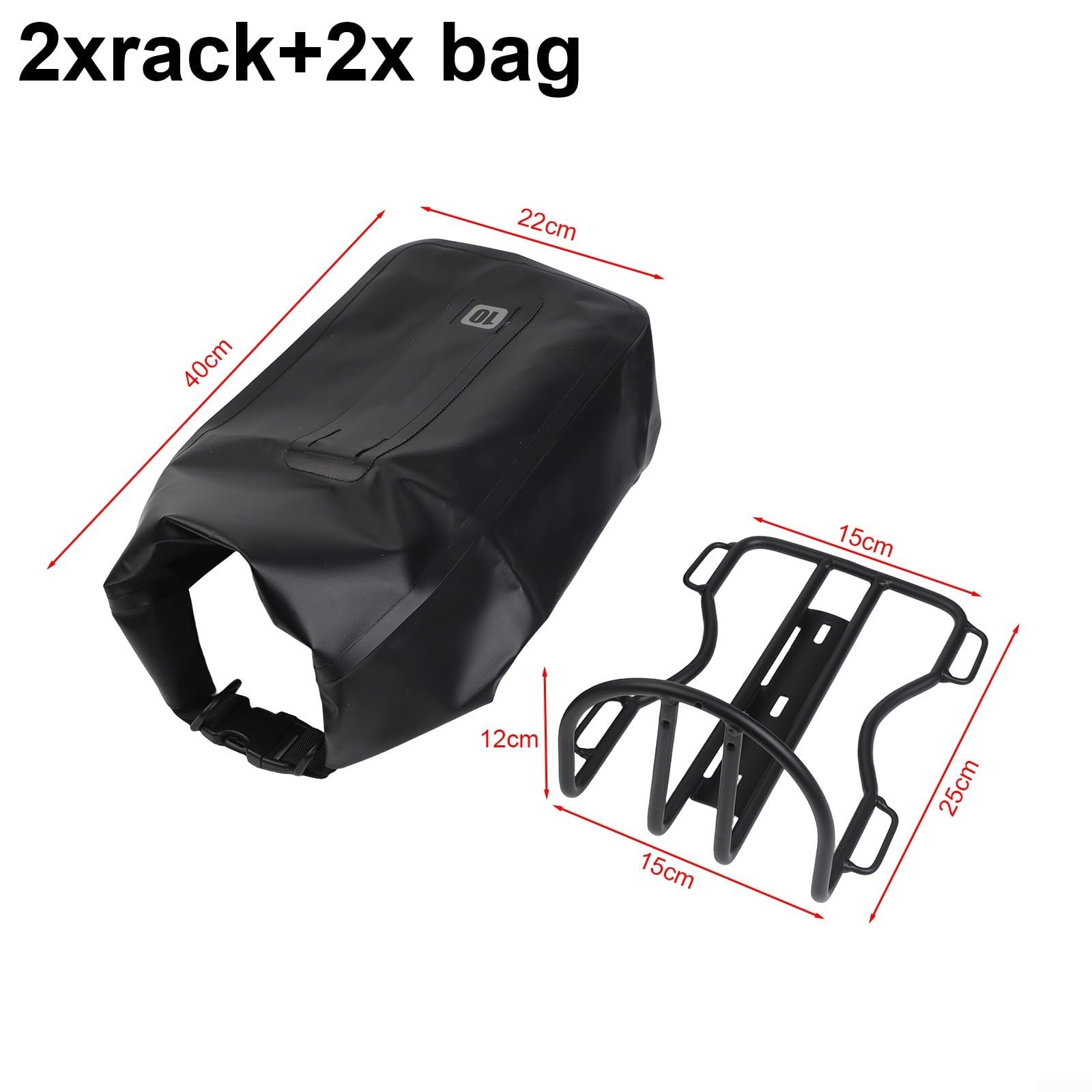 10L Grande Capacità Bike Pouch con Forte Cuscinetto Di Carico