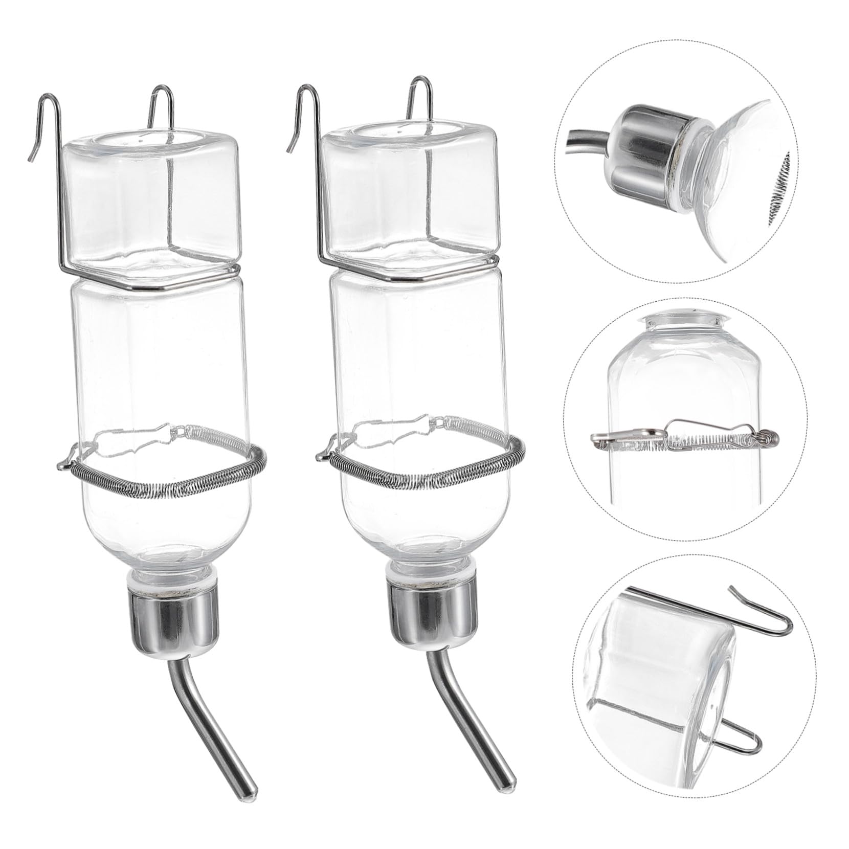 VANZACK 6 Pièces Abreuvoir Suspendu pour Animaux Distributeur Plastique sans Odeur Antifuite Convient pour et Rongeurs