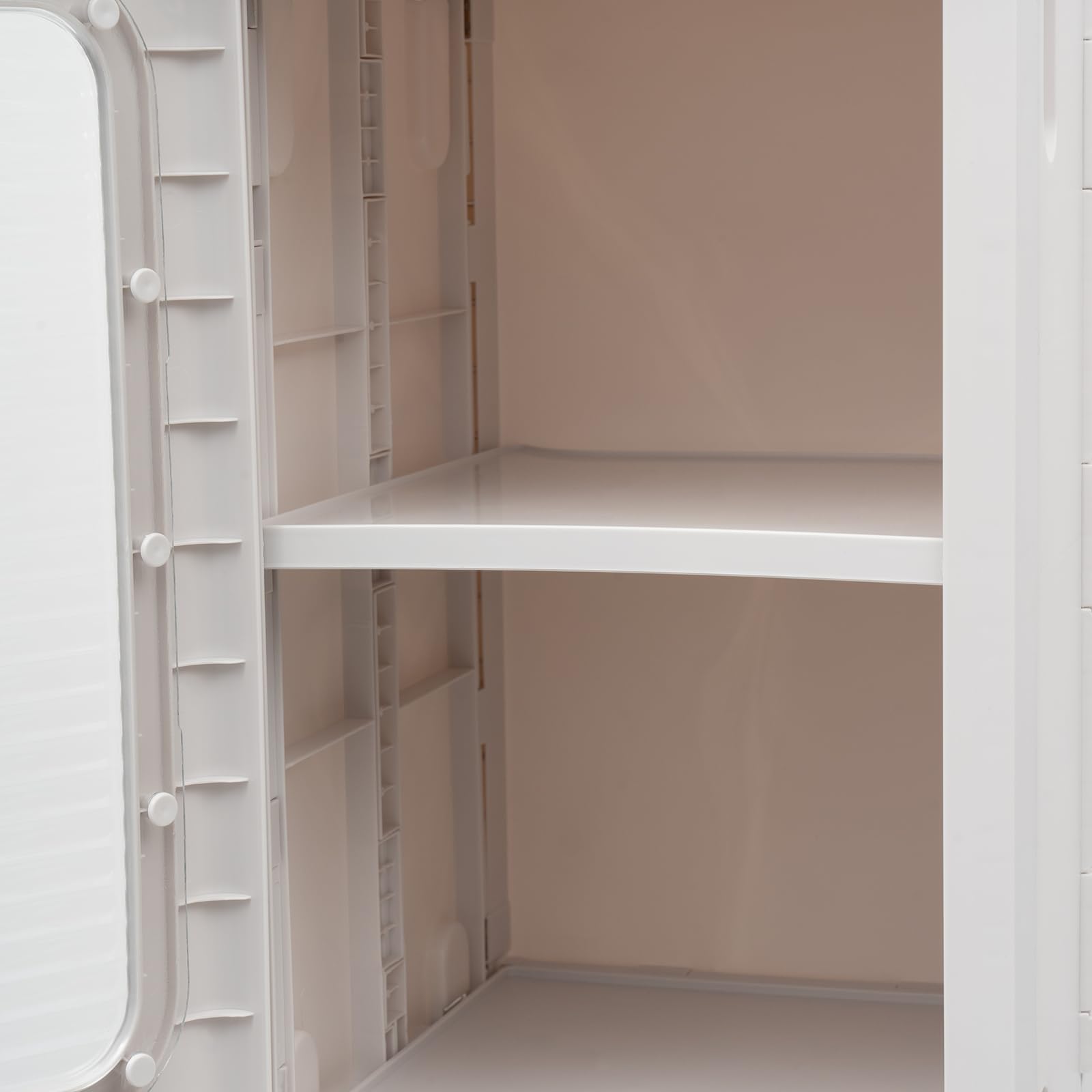 Scatola portaoggetti fino a 40 kg, 3 ripiani, 24,5 x 28,5 x 126 cm | Porta magnetica trasparente, scatola pieghevole in plastica con ruote girevoli a 360°, contenitore portaoggetti per soggiorno