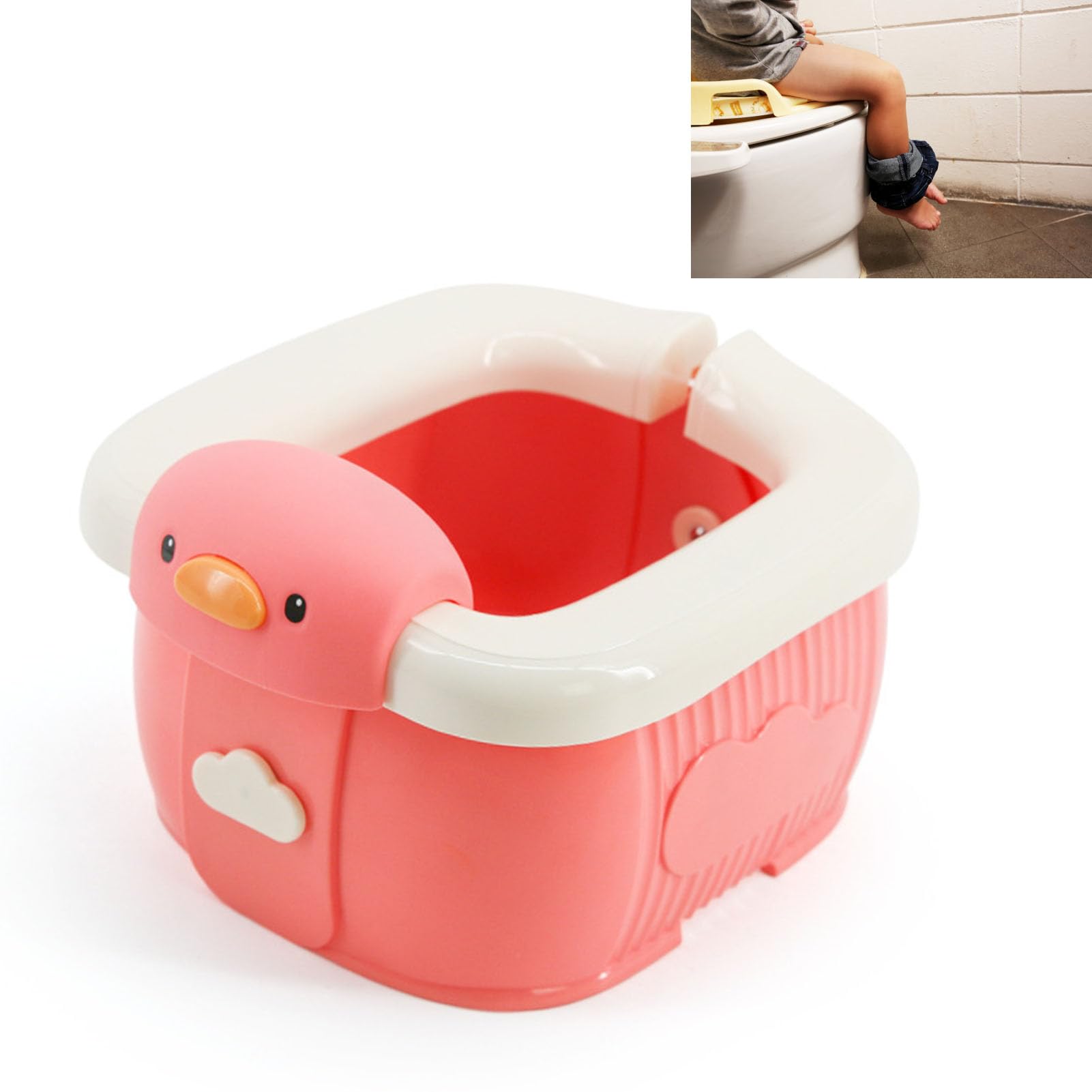 Toilette Pieghevole per Bambini, Vasino, WC Pieghevole, Portatile, Leggero, Confortevole, a Prova di Perdite, per Bambini, Verde, 26 X 16 X 16 Cm, Prodotti per la Cura del
