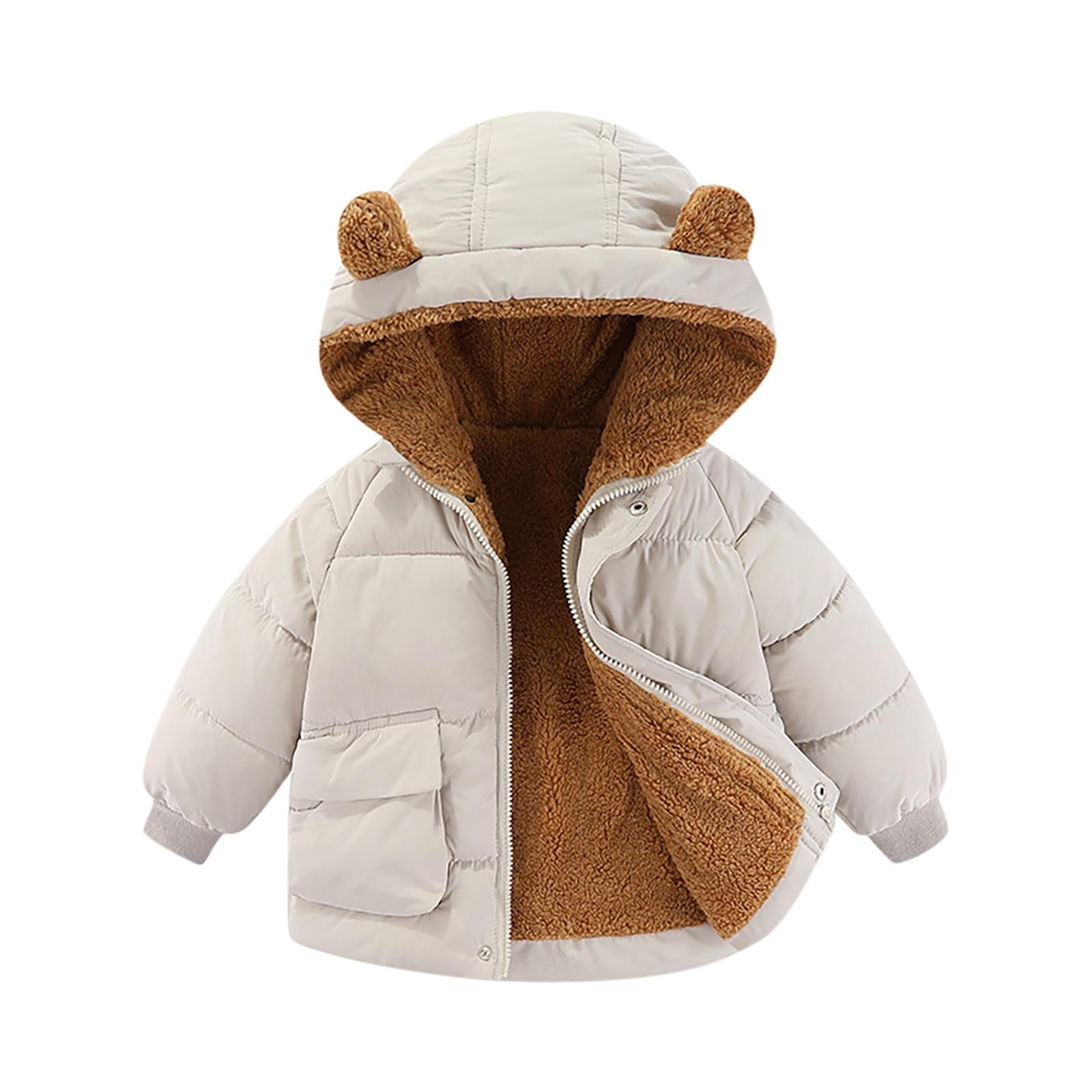 Generisch Jack d'extérieur nourrisson bébé garçon fille hiver oreilles avec manteau veste épaisse vêtements d'extérieur chauds vêtements vêtements tenues enfants 128 garçons