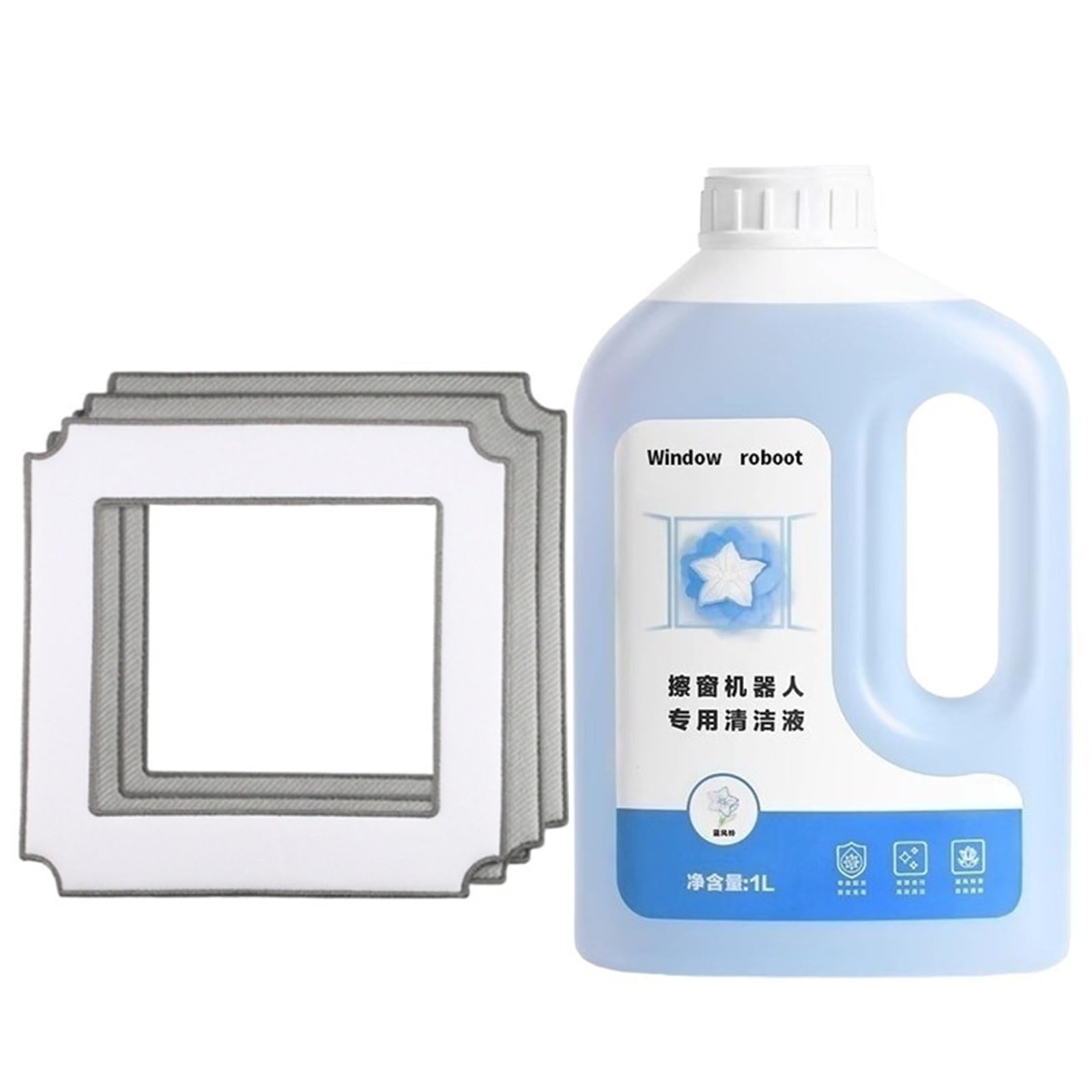 Fensterputzroboter Reinigungslösung und Wischpads, kompatibel mit Ecovacs Winbot W836/850/855/860/880/920/83S, Ersatzzubehör(A)