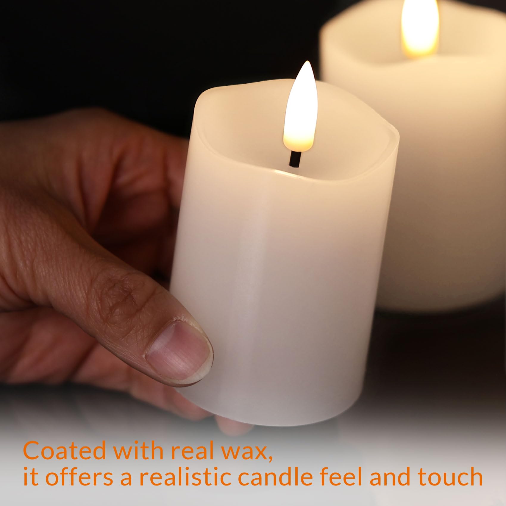 Candele votive bianche senza fiamma con batterie a distanza, 5,1 x 7,6 cm, piccole candele a LED in cera tremolanti, set da 6