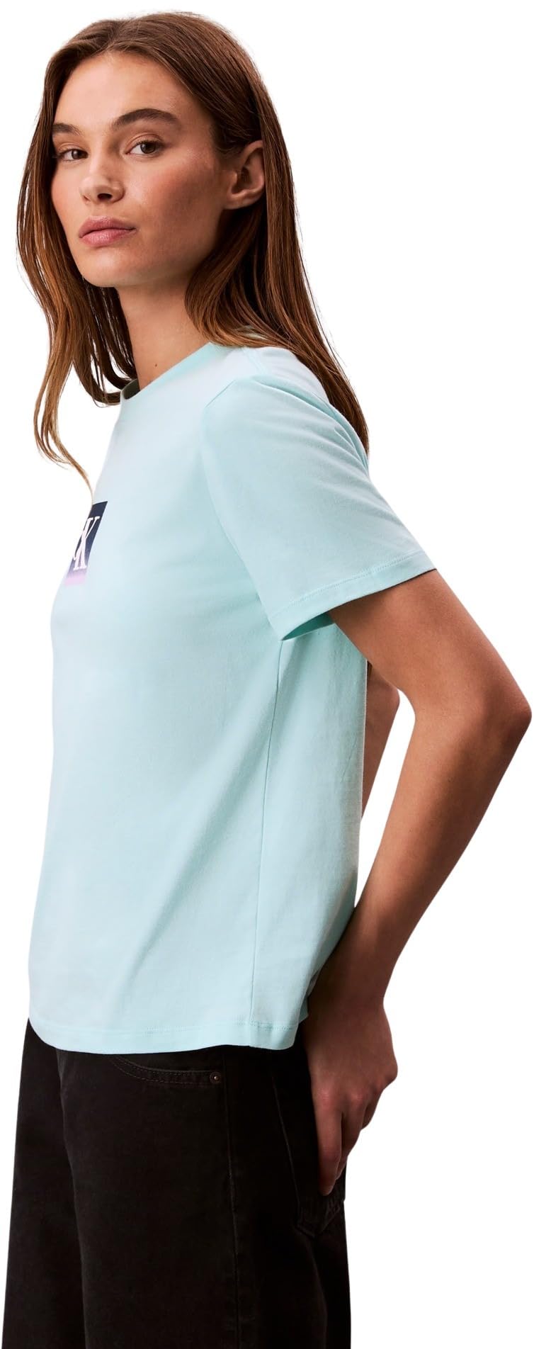 Calvin Klein Donna T-Shirt Maniche Corte Classic Boxed Monogram con Logo