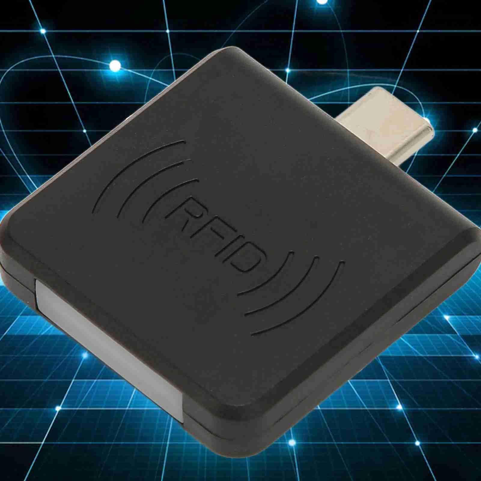 Dpofirs Lector de Tarjetas Inteligentes para EM4100, Lector de Tarjetas de Teléfono Móvil RFID ID de 125 KHz con Tipo C, Compatible con para para para para